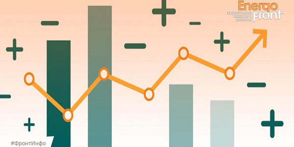 Infographic with bar chart and growing orange trend line